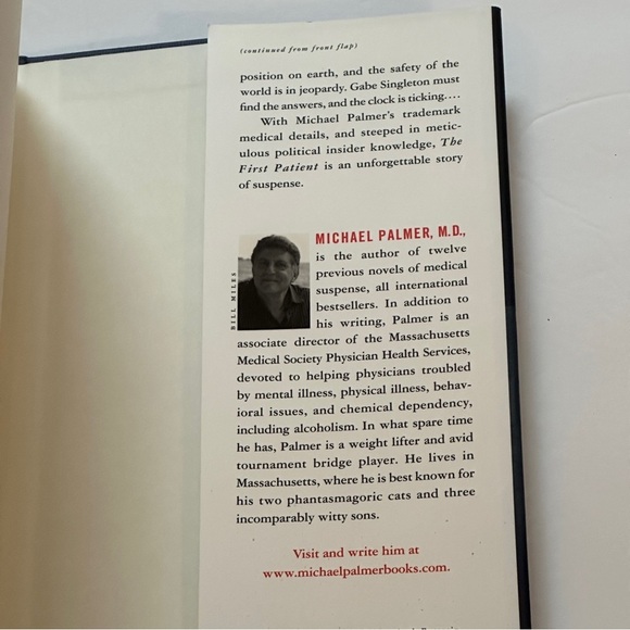 The First Patient by Michael Palmer | Medical Fiction | Hardcover Book - Picture 7 of 8